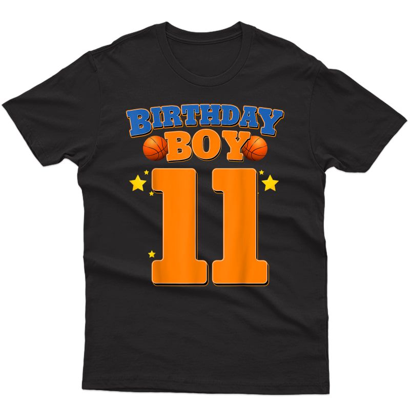 11th Birthday Boy Shirt Basketball 11 Years Old Gift T-shirt