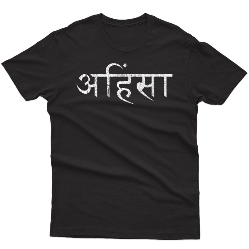 Ahimsa T-shirt Sanskrit Hindi Buddhist Yoga Yama Niyama Guru