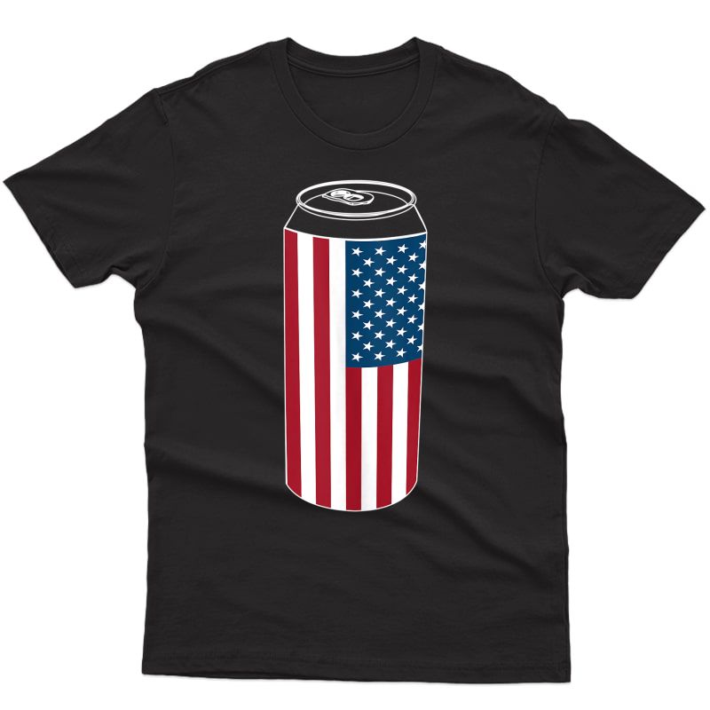 American Flag Beer Can Art | Us Beer Drinkers Funny Gift Tank Top Shirts