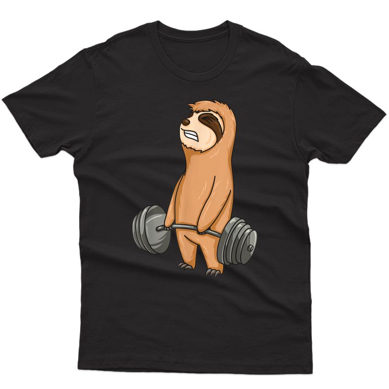 Baby Sloth Weight Lifting Ness Motivation Workout T-shirt