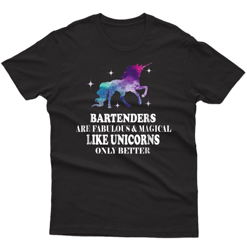 Bartender Unicorn Funny T-shirt Tee