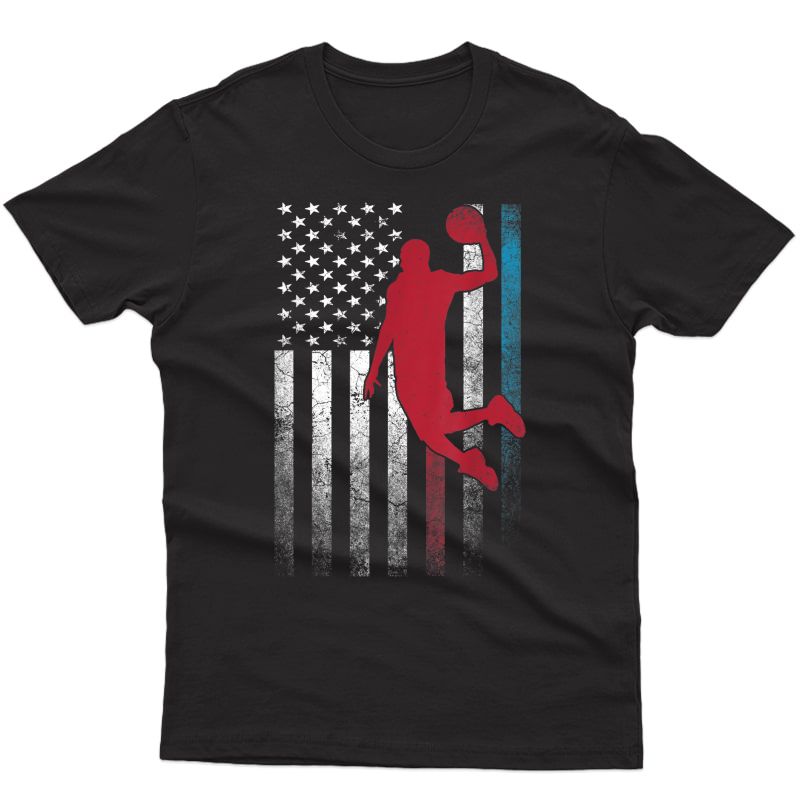Basketball Ball - 4th Of July American Flag Usa America T-shirt