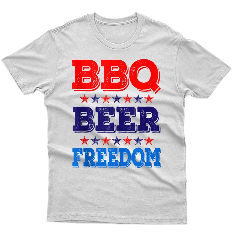 Bbq Beer Freedom America Usa Party 4th Of July Summer Gift Tank Top Shirts
