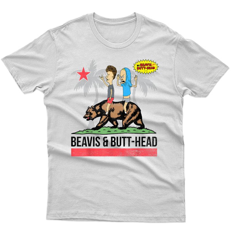 Beavis And Butthead Riding California Bear Graphic T-shirt