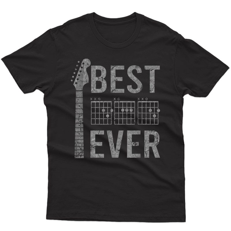 Best Dad Ever Chord Guitar Guitarist Father's Day Musician T-shirt