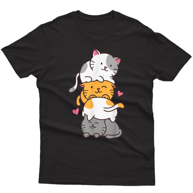 Cat Cats Cute Kitty Pile Anime Kawaii Neko Gift T-shirt