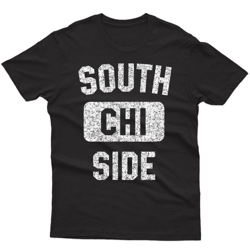 Chicago South Side Gym Style Distressed Print T-shirt