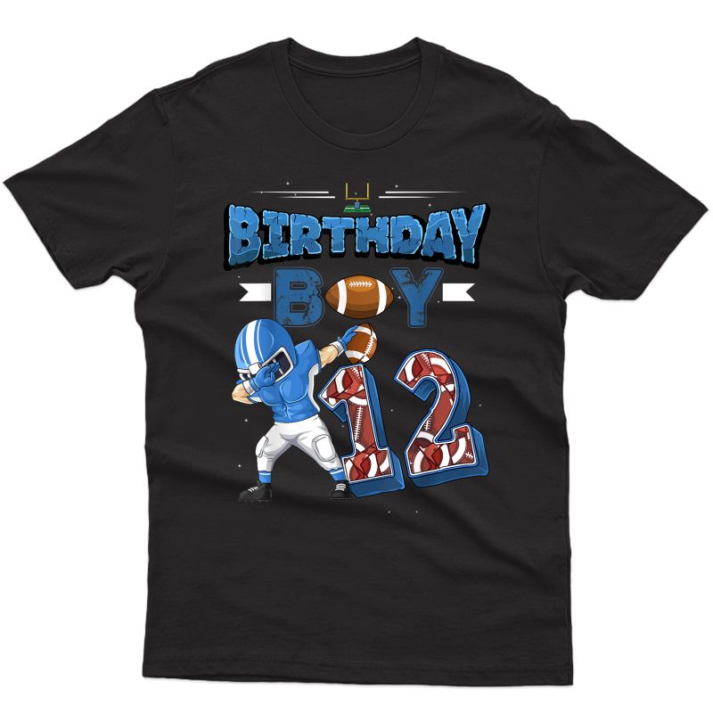 Dabbing Boy 12 Year Old Football Player 12th Birthday Party T-shirt