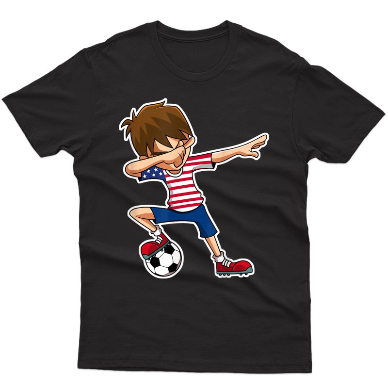 Dabbing Soccer Boy Usa Shirt United States T-shirt