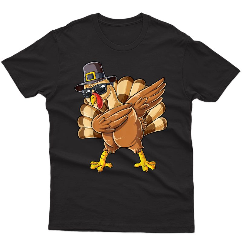 Dabbing Turkey Thanksgiving Day Gifts Pilgrim T-shirt