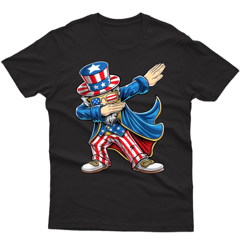 Dabbing Uncle Sam Patriotic 4th Of July American Flag T-shirt