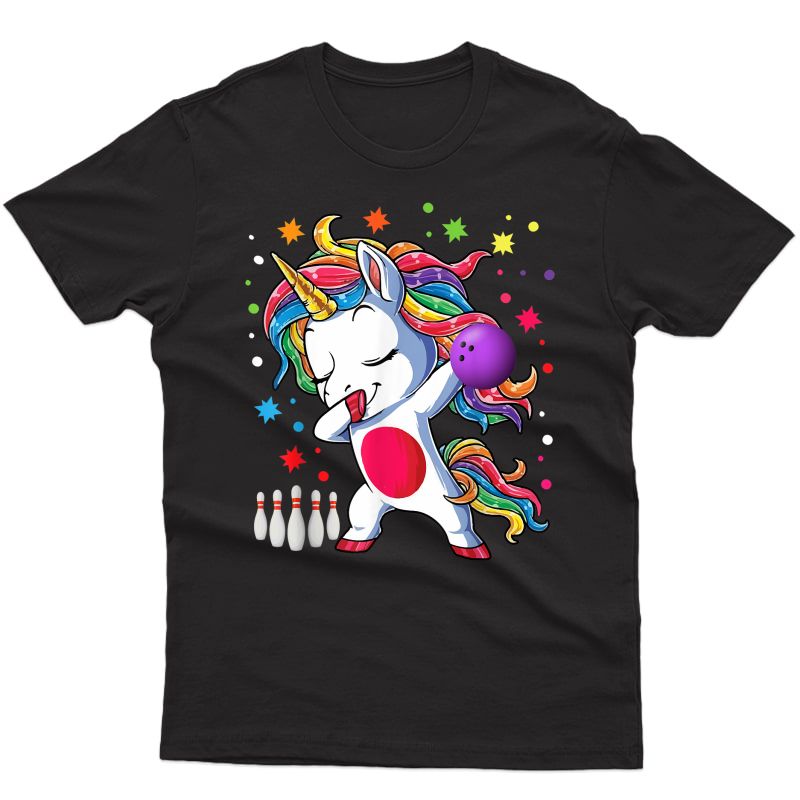 Dabbing Unicorn Bowling T-shirt Funny Dab Gift Cute Tee
