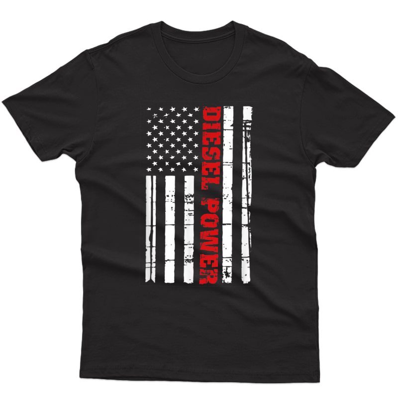 Diesel Power Flag T-shirt Truck Turbo Brothers Mechanic