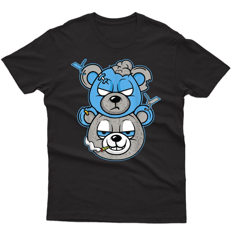 Douple Bear Graphic Tee Match Jordan 4 University Blue T-shirt