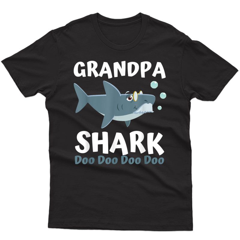 Fathers Day Gift From Wife Baby Grandpa Shark Doo Doo T-shirt