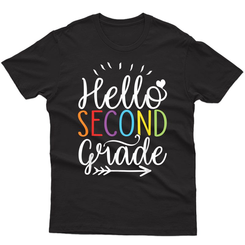 Funny Hello 2nd Second Grade Tea Gifts Back To School T-shirt
