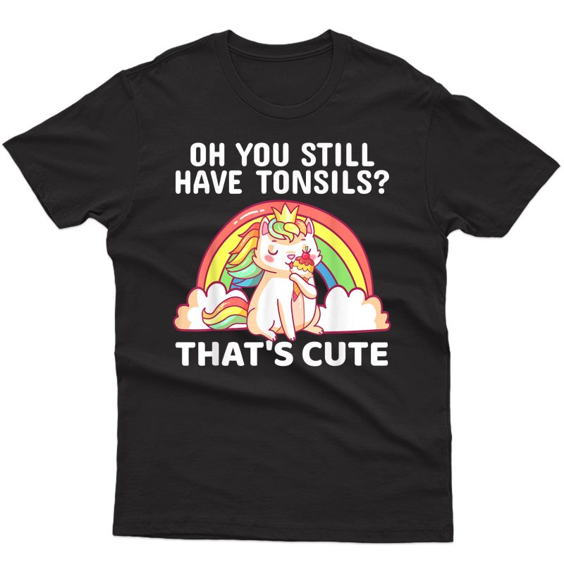 Funny Tonsil Removal Surgery Recovery Gift Tonsillectomy Cat T-shirt
