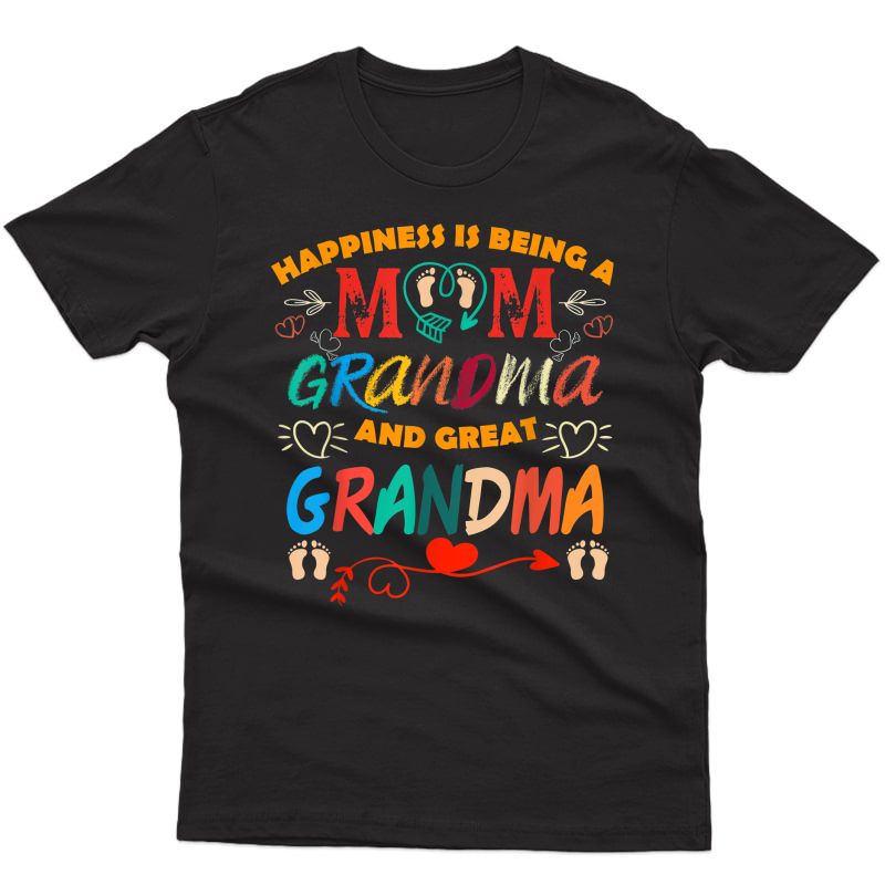 Happiness Is Being A Mom Great Grandma T Shirt Mother T-shirt