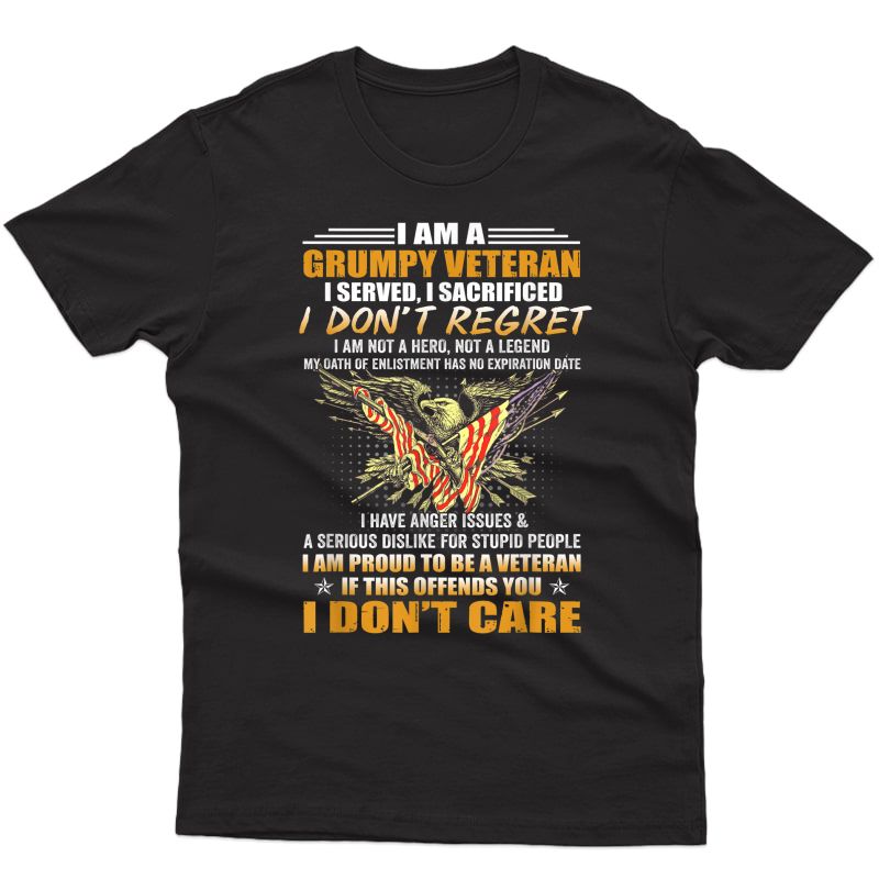 I'm A Grumpy Veteran T-shirt Father's Day From Son Daughter T-shirt