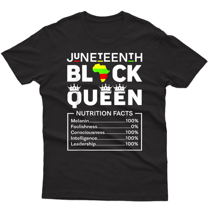  Black Queen Nutritional Facts Girls Mom T-shirt