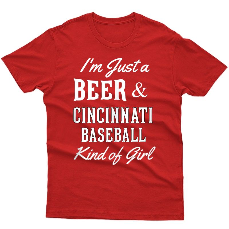 Just A Beer And Cincinnati Baseball Kind Of Girl Cute Tank Top Shirts