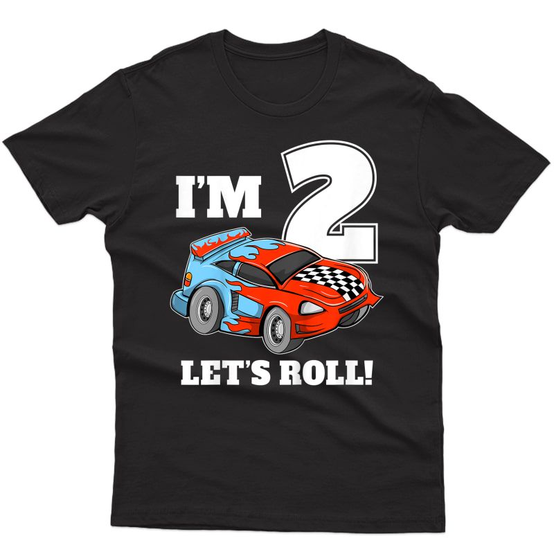  Race Car 2nd Birthday Boy 2 Two Racing Car Driver T-shirt