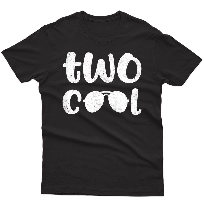  Two Cool 2nd Birthday Gift 2 Year Old Boy Second Bday T-shirt