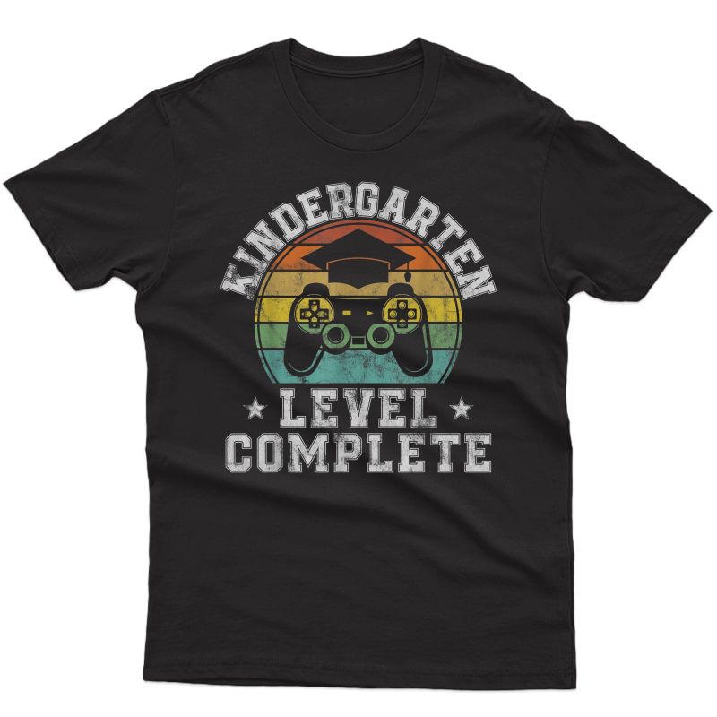 Kindergarten Level Complete Retro Graduation Video Gamer T-shirt