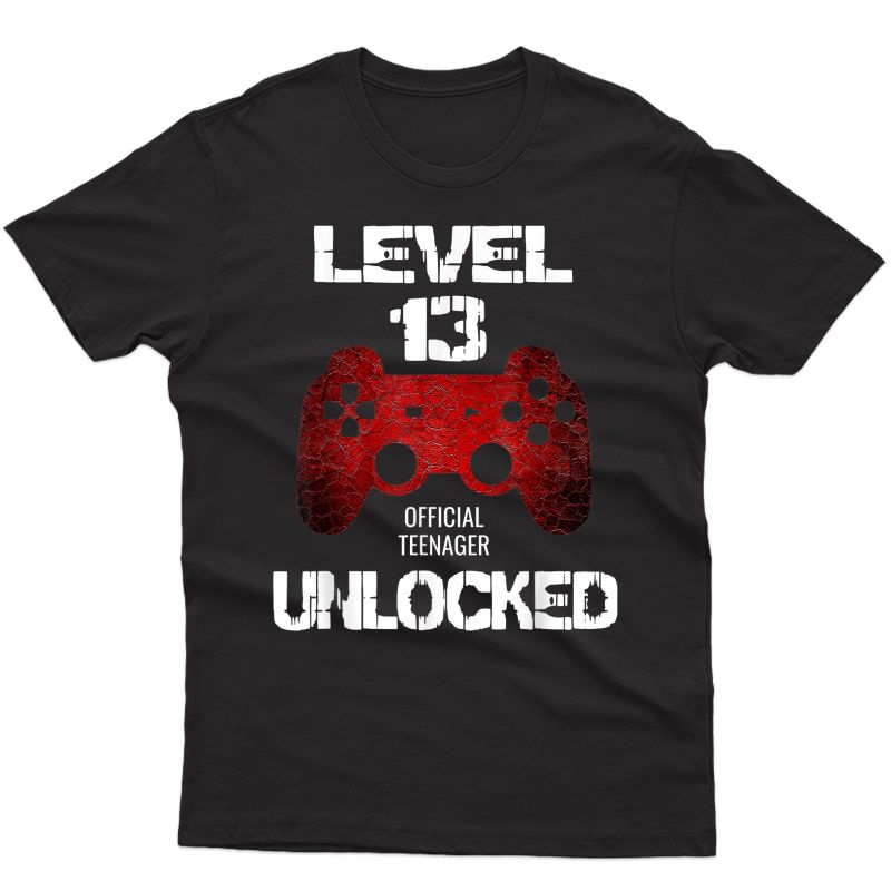 Level 13 Unlocked Teenager 13th Birthday Gamer Gift T-shirt