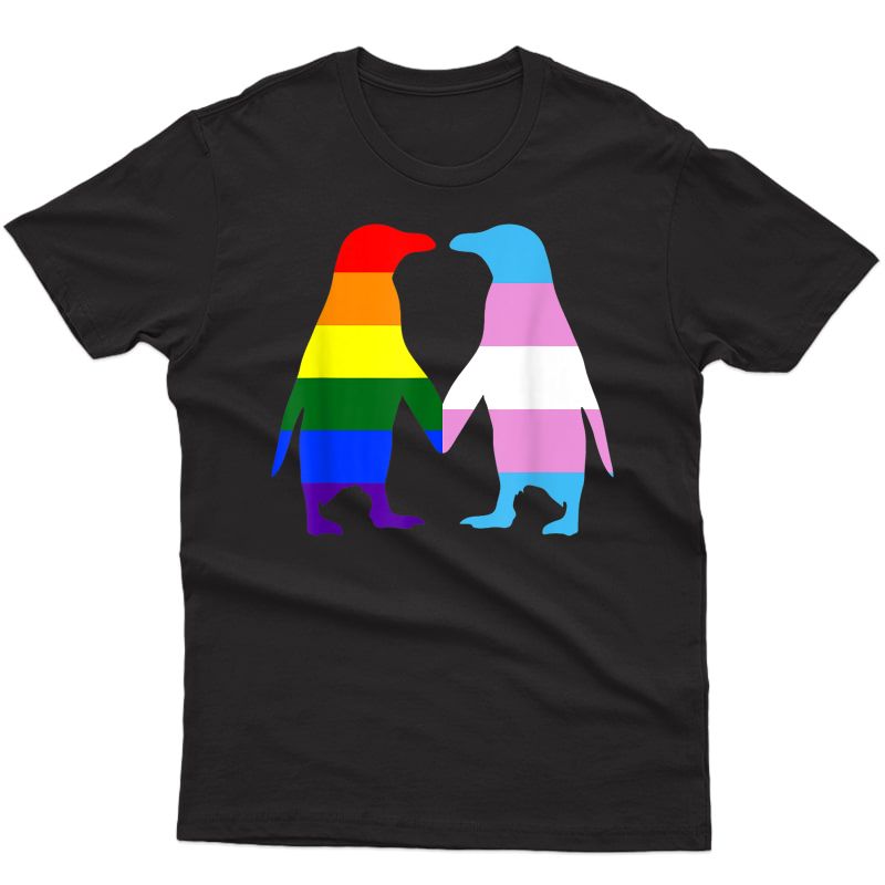 Lgbt Gay Transgender Cute Penguin Holding Hands Ally T Shirt