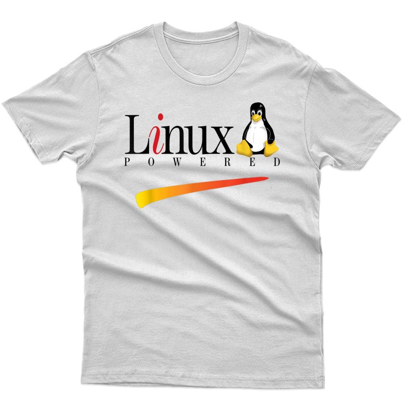 Linux Os T-shirt Powered By Linux Tux Penguin Tee-shirt