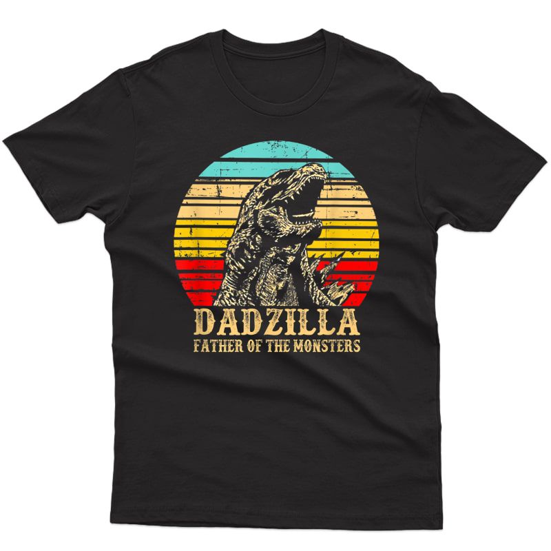 S Dadzilla Father Of The Monsters Retro Vintage Sunset T-shirt