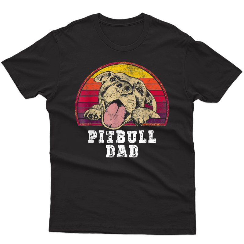 S Pitbull Dad - Smiling Pitbull Fathers T-shirt