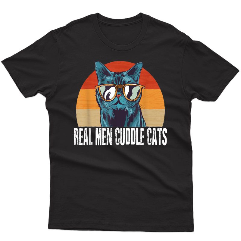 S Real Cuddle Cats Tee S Cat Daddy Dad Vintage Retro T-shirt