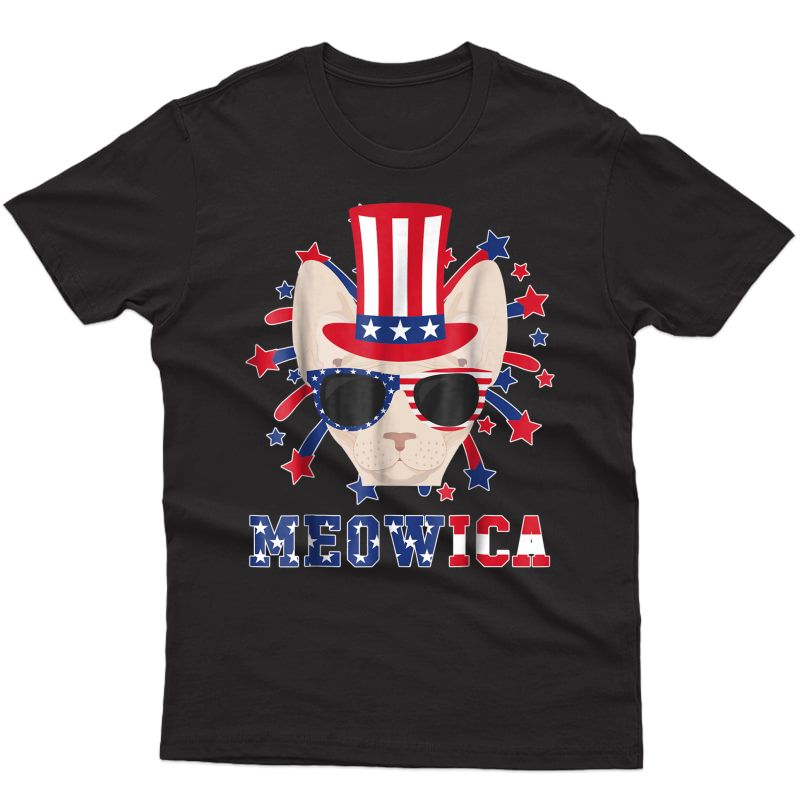Meowica Shirt - Sphynx Cat 4th Of July T-shirt