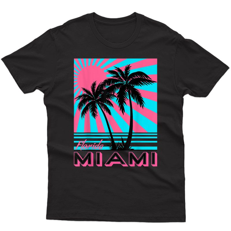 Miami Beach Tshirt Florida Miami Palm Trees T-shirt T-shirt