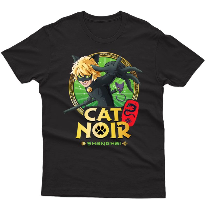 Miraculous Shanghai Cat Noir Fighting Pose T-shirt
