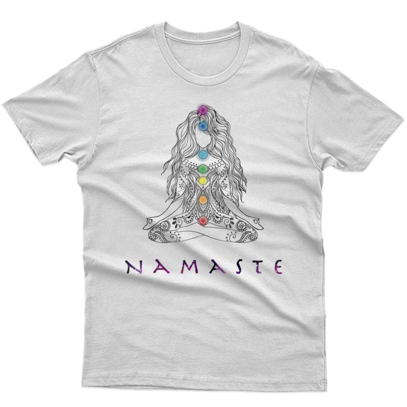 Namaste Shirt, Yoga Pose With Chakra T-shirt
