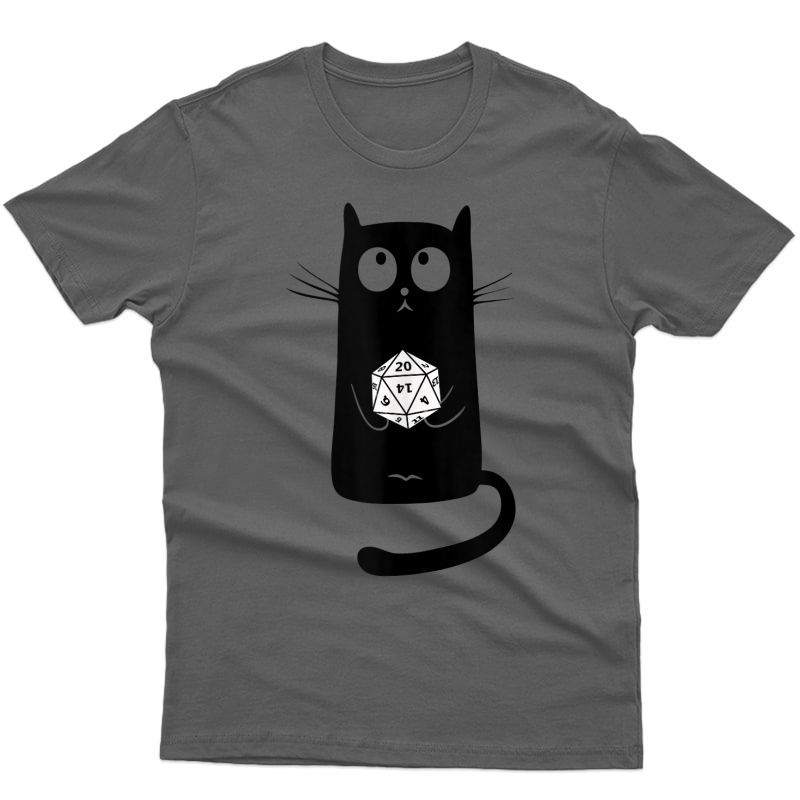 Nerdy Cat With D20 Dice For Cat Lovers Geeky Rpg Tank Top Shirts