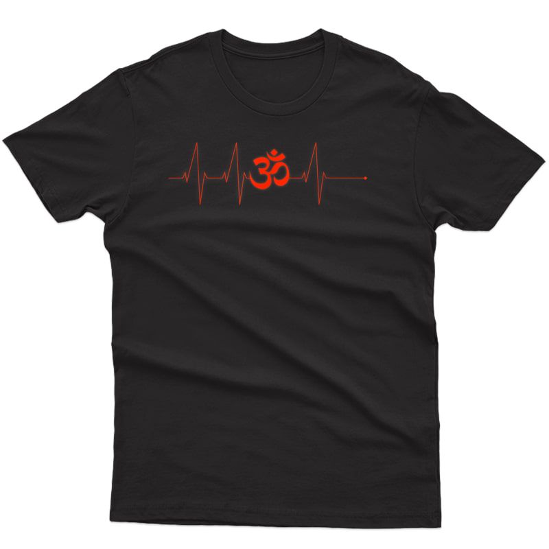 Om Heartbeat Spiritual Symbol Ohm Yoga Meditation T-shirt