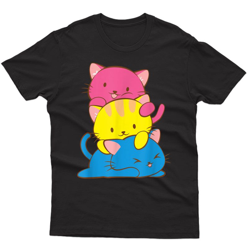 Pansexual Kawaii Cat Anime Art Cute Pan Pride T-shirt
