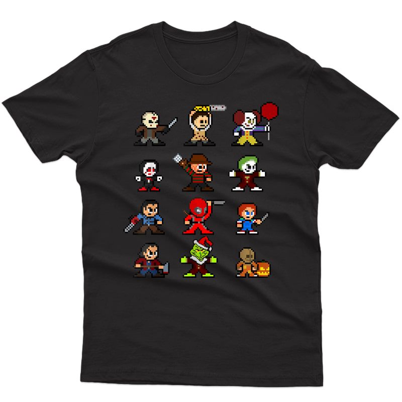 Pixel Halloween Scary Horror Christmas Gifts T-shirt