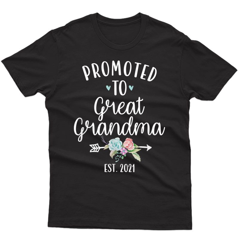 Promoted To Great Grandma 2021 Pregnancy Reveal Gift T-shirt