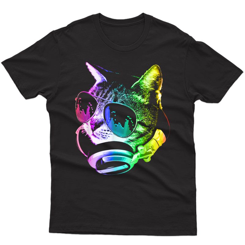 Rainbow Music Cat T-shirt