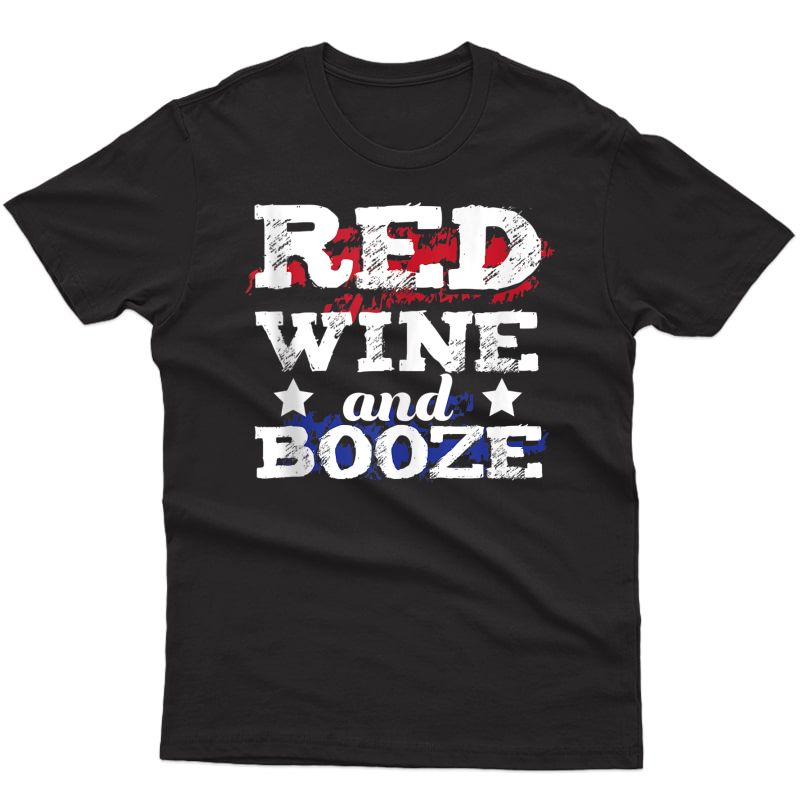 Red Wine & Booze American Flag Drinking Beer America Alcohol Tank Top Shirts