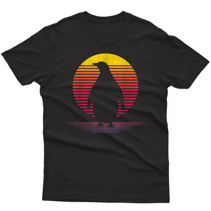 Retro Love Penguin Gift Penguin Lover Silhouette Gifts T-shirt