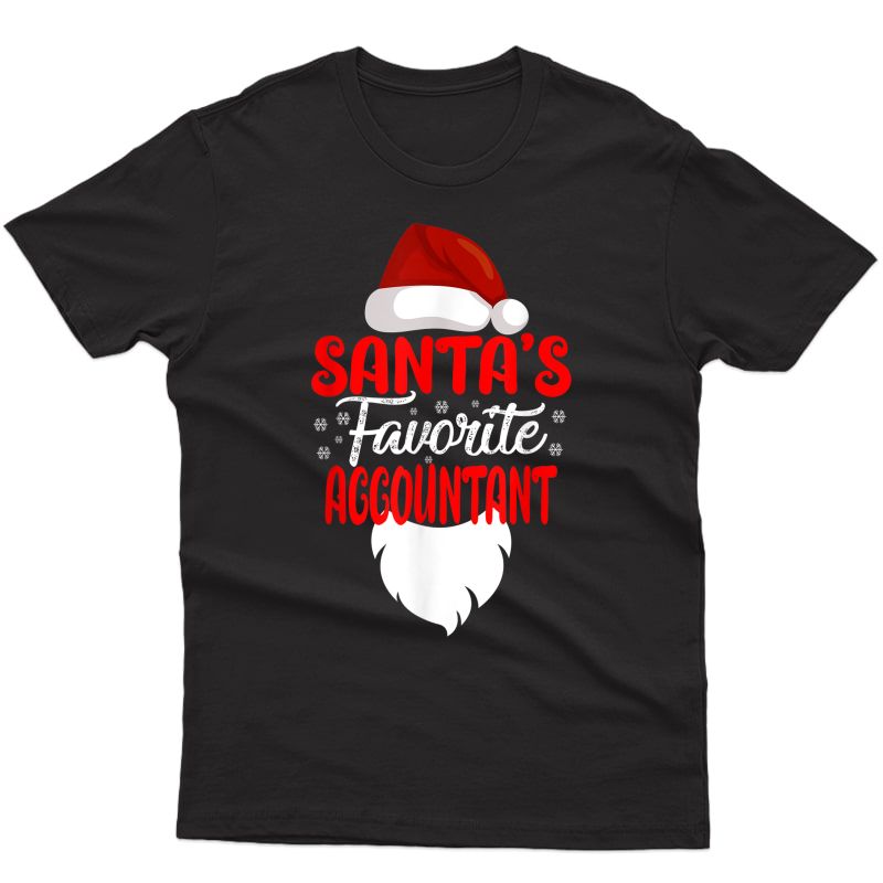 Santa's Favorite Accountant Christmas Funny Xmas Accountant T-shirt