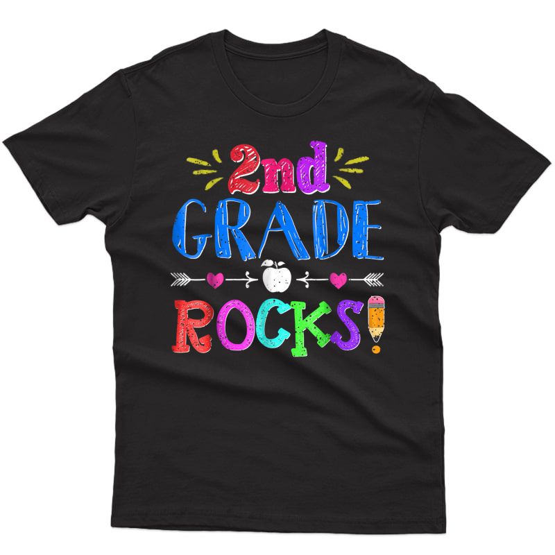 Second Grade Rocks! Tshirt Funny Back To School Tea Gift