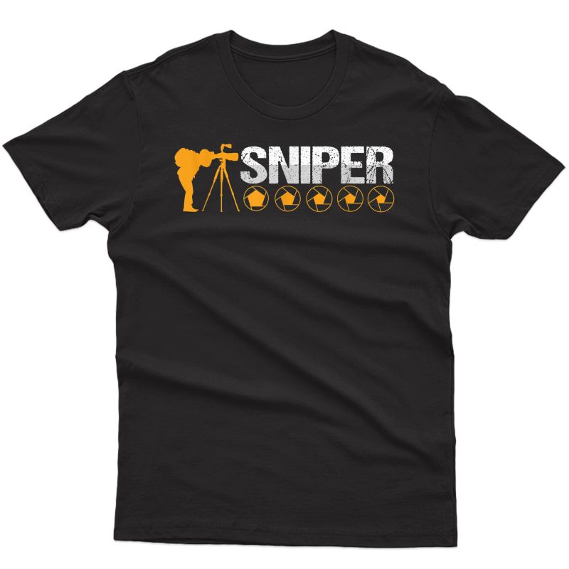 Sharp Sniper Photographer Cameraman Shutterbug Photography T-shirt