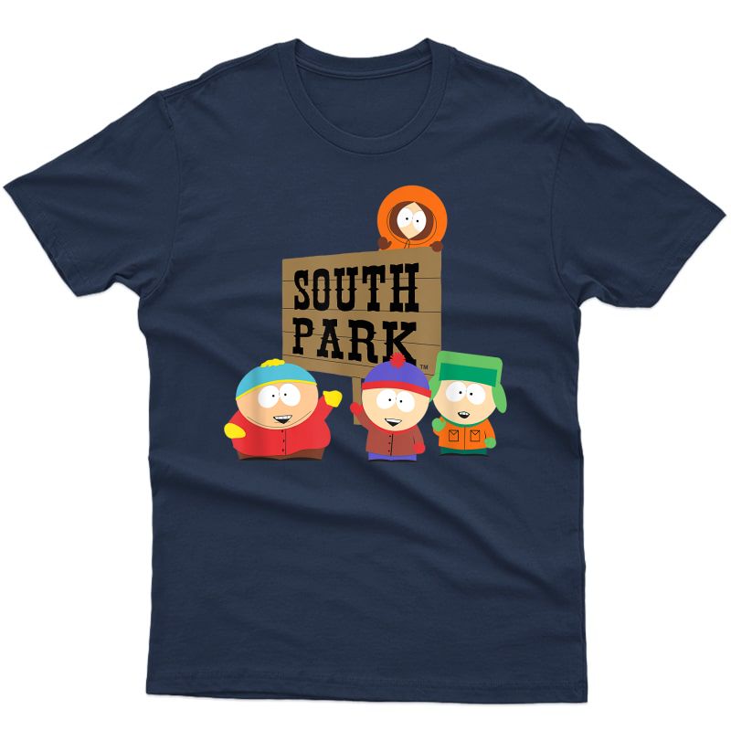 South Park Gang With Sign T-shirt